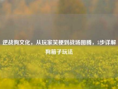 逆战狗文化，从玩家笑梗到战场图腾，5步详解狗箱子玩法