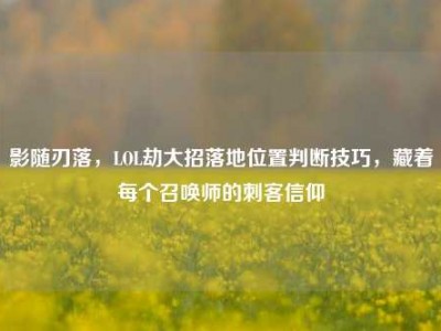 影随刃落，LOL劫大招落地位置判断技巧，藏着每个召唤师的刺客信仰