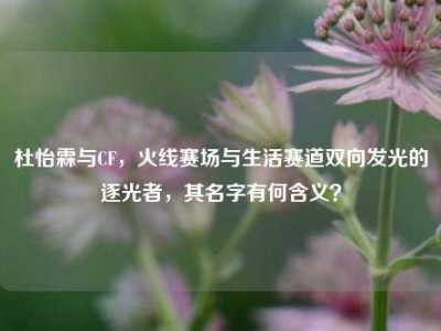 杜怡霖与CF，火线赛场与生活赛道双向发光的逐光者，其名字有何含义？