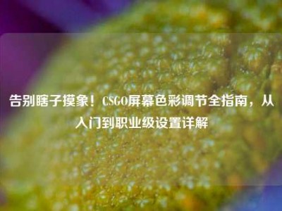 告别瞎子摸象！CSGO屏幕色彩调节全指南，从入门到职业级设置详解