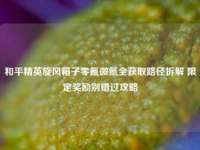 和平精英旋风箱子零氪微氪全获取路径拆解 限定奖励别错过攻略