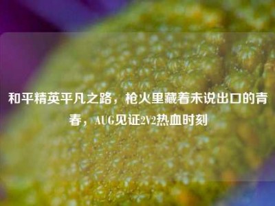 和平精英平凡之路，枪火里藏着未说出口的青春，AUG见证2V2热血时刻