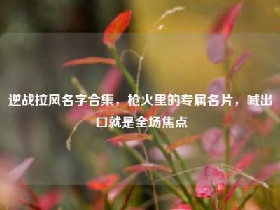逆战拉风名字合集，枪火里的专属名片，喊出口就是全场焦点