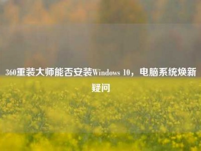 360重装大师能否安装Windows 10，电脑系统焕新疑问