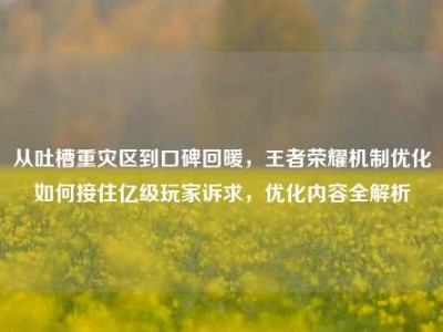 从吐槽重灾区到口碑回暖，王者荣耀机制优化如何接住亿级玩家诉求，优化内容全解析