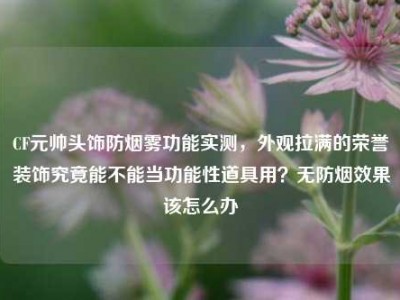 CF元帅头饰防烟雾功能实测，外观拉满的荣誉装饰究竟能不能当功能性道具用？无防烟效果该怎么办