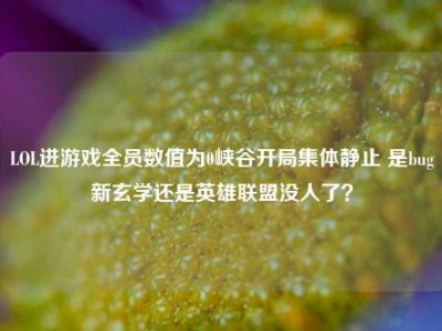 LOL进游戏全员数值为0峡谷开局集体静止 是bug新玄学还是英雄联盟没人了？