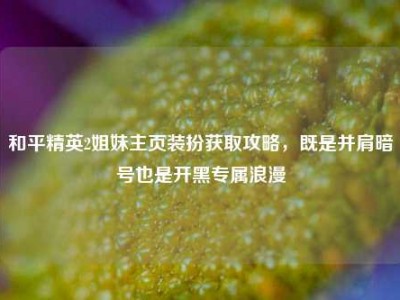 和平精英2姐妹主页装扮获取攻略，既是并肩暗号也是开黑专属浪漫