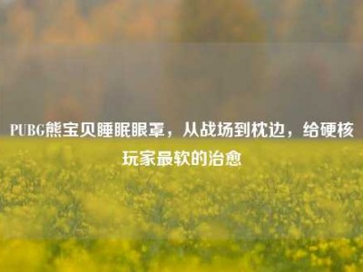 PUBG熊宝贝睡眠眼罩，从战场到枕边，给硬核玩家最软的治愈