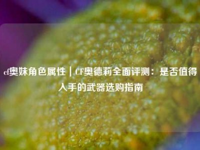cf奥妹角色属性｜CF奥德莉全面评测：是否值得入手的武器选购指南