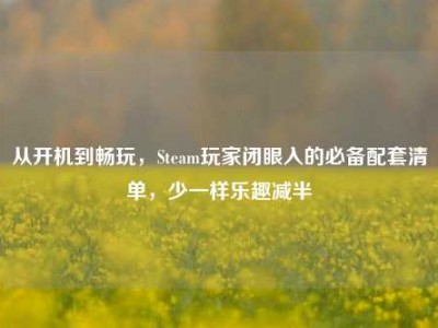从开机到畅玩，Steam玩家闭眼入的必备配套清单，少一样乐趣减半