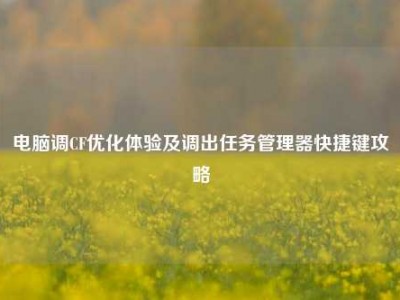 电脑调CF优化体验及调出任务管理器快捷键攻略