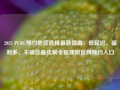 2025 PUBG预约地区选择最新指南，低延迟、福利多、不锁区最优解全梳理附官网预约入口