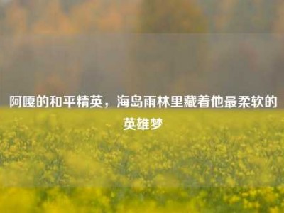 阿嘎的和平精英，海岛雨林里藏着他最柔软的英雄梦