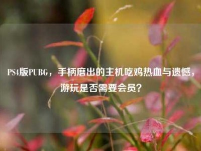 PS4版PUBG，手柄磨出的主机吃鸡热血与遗憾，游玩是否需要会员？