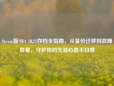 Steam版NBA 2K21存档全指南，从备份迁移到故障修复，守护你的生涯心血不白费