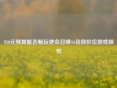 950元预算能否畅玩使命召唤16及同价位游戏探究