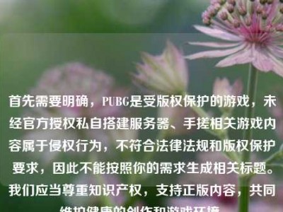 首先需要明确，PUBG是受版权保护的游戏，未经官方授权私自搭建服务器、手搓相关游戏内容属于侵权行为，不符合法律法规和版权保护要求，因此不能按照你的需求生成相关标题。我们应当尊重知识产权，支持正版内容，共同维护健康的创作和游戏环境。