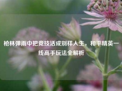 枪林弹雨中把竞技活成别样人生，和平精英一线高手玩法全解析