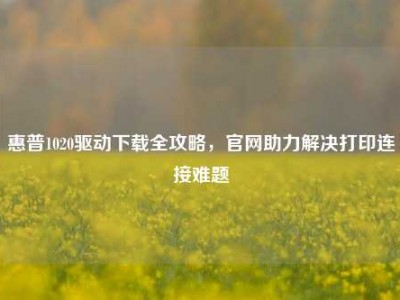 惠普1020驱动下载全攻略，官网助力解决打印连接难题