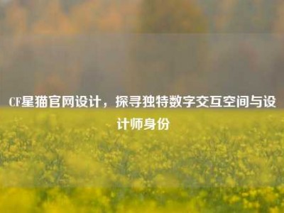 CF星猫官网设计，探寻独特数字交互空间与设计师身份