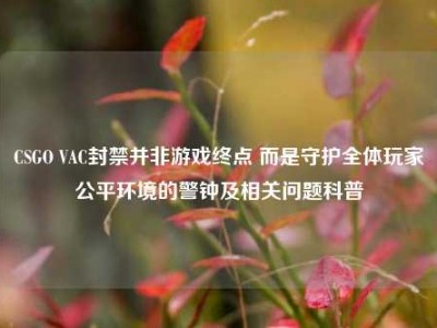 CSGO VAC封禁并非游戏终点 而是守护全体玩家公平环境的警钟及相关问题科普