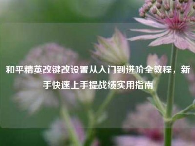 和平精英改键改设置从入门到进阶全教程，新手快速上手提战绩实用指南