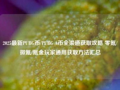 2025最新PUBG币/PUBG A币全渠道获取攻略 零氪/微氪/氪金玩家通用获取方法汇总