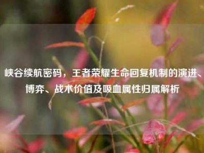 峡谷续航密码，王者荣耀生命回复机制的演进、博弈、战术价值及吸血属性归属解析