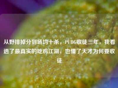 从野排掉分到场均十杀，PUBG收徒三年，我看透了最真实的吃鸡江湖，也懂了天才为何要收徒