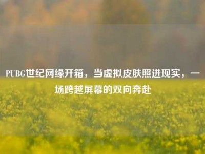 PUBG世纪网缘开箱，当虚拟皮肤照进现实，一场跨越屏幕的双向奔赴