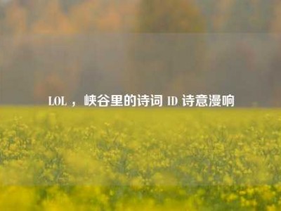 LOL ，峡谷里的诗词 ID 诗意漫响