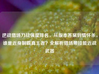 逆战猎场刀战强度排名，从版本答案到情怀杀，谁是近身制霸真王者？全解析猎场带技能近战武器