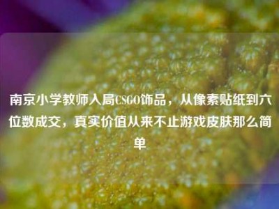 南京小学教师入局CSGO饰品，从像素贴纸到六位数成交，真实价值从来不止游戏皮肤那么简单