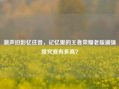 潮声旧影忆往昔，记忆里的王者荣耀老版澜强度究竟有多高？