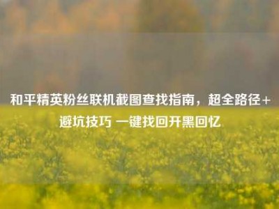 和平精英粉丝联机截图查找指南，超全路径+避坑技巧 一键找回开黑回忆