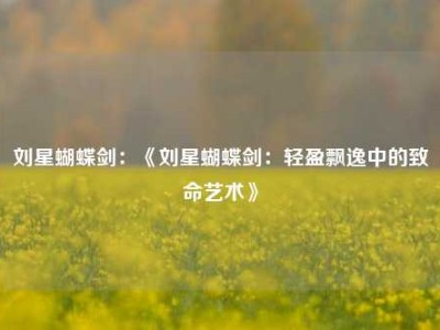 刘星蝴蝶剑：《刘星蝴蝶剑：轻盈飘逸中的致命艺术》