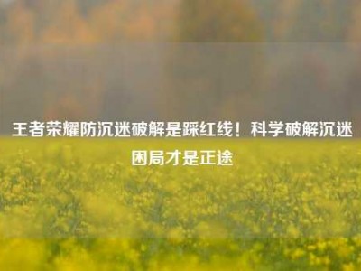 王者荣耀防沉迷破解是踩红线！科学破解沉迷困局才是正途