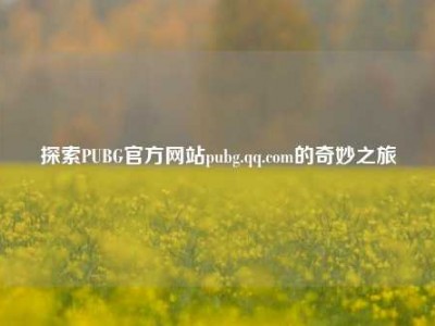 探索PUBG官方网站pubg.qq.com的奇妙之旅