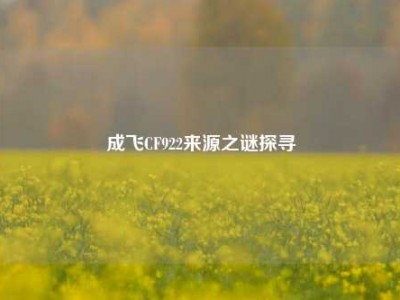 成飞CF922来源之谜探寻