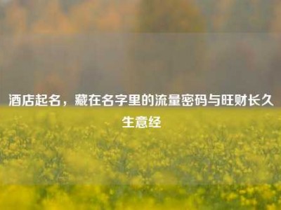 酒店起名，藏在名字里的流量密码与旺财长久生意经