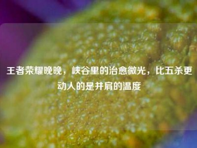 王者荣耀晚晚，峡谷里的治愈微光，比五杀更动人的是并肩的温度