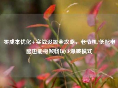 零成本优化+实战设置全攻略，老爷机/低配电脑也能稳帧畅玩CF爆破模式