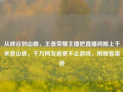 从峡谷到山巅，王者荣耀主播把直播间搬上千米登山道，千万网友追更不止游戏，附观看渠道