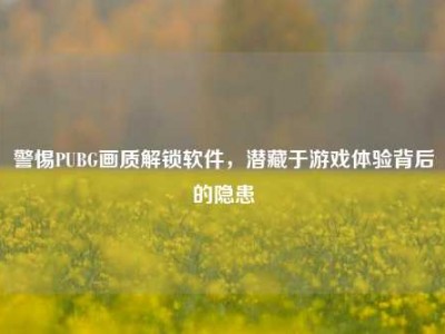 警惕PUBG画质解锁软件，潜藏于游戏体验背后的隐患