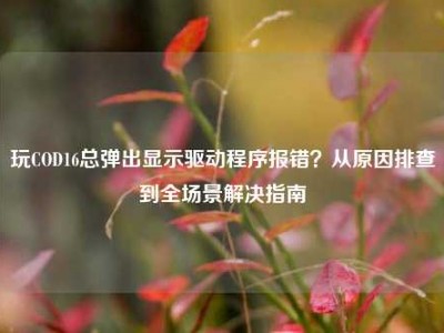 玩COD16总弹出显示驱动程序报错？从原因排查到全场景解决指南