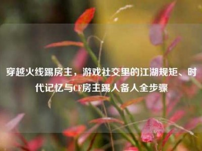 穿越火线踢房主，游戏社交里的江湖规矩、时代记忆与CF房主踢人备人全步骤