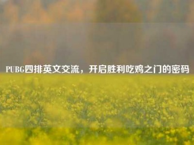 PUBG四排英文交流，开启胜利吃鸡之门的密码