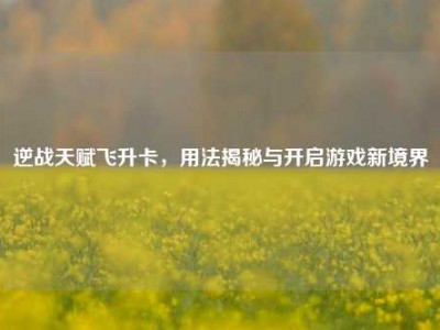 逆战天赋飞升卡，用法揭秘与开启游戏新境界