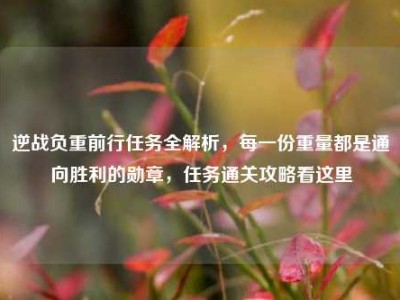 逆战负重前行任务全解析，每一份重量都是通向胜利的勋章，任务通关攻略看这里